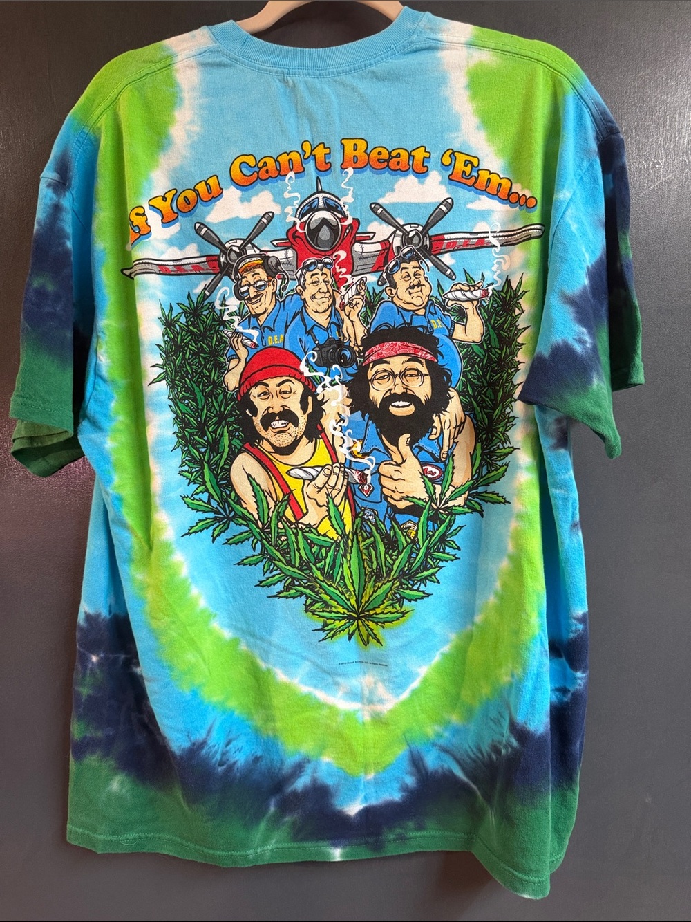 Liquid Blue Cheech & Chong Tie-Dye Tee in Blue & Green - Picture 3 of 5